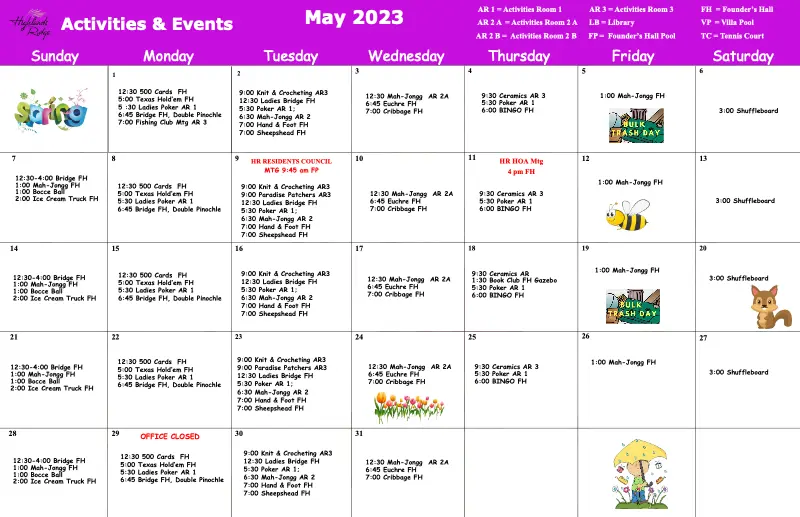 Activities and Events May 2023