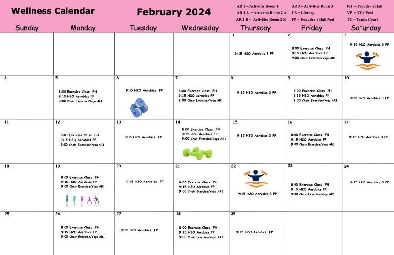 Wellness Calendar February 2024