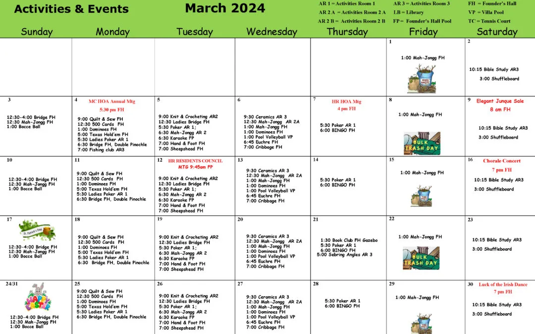 Activities and Events March 2024