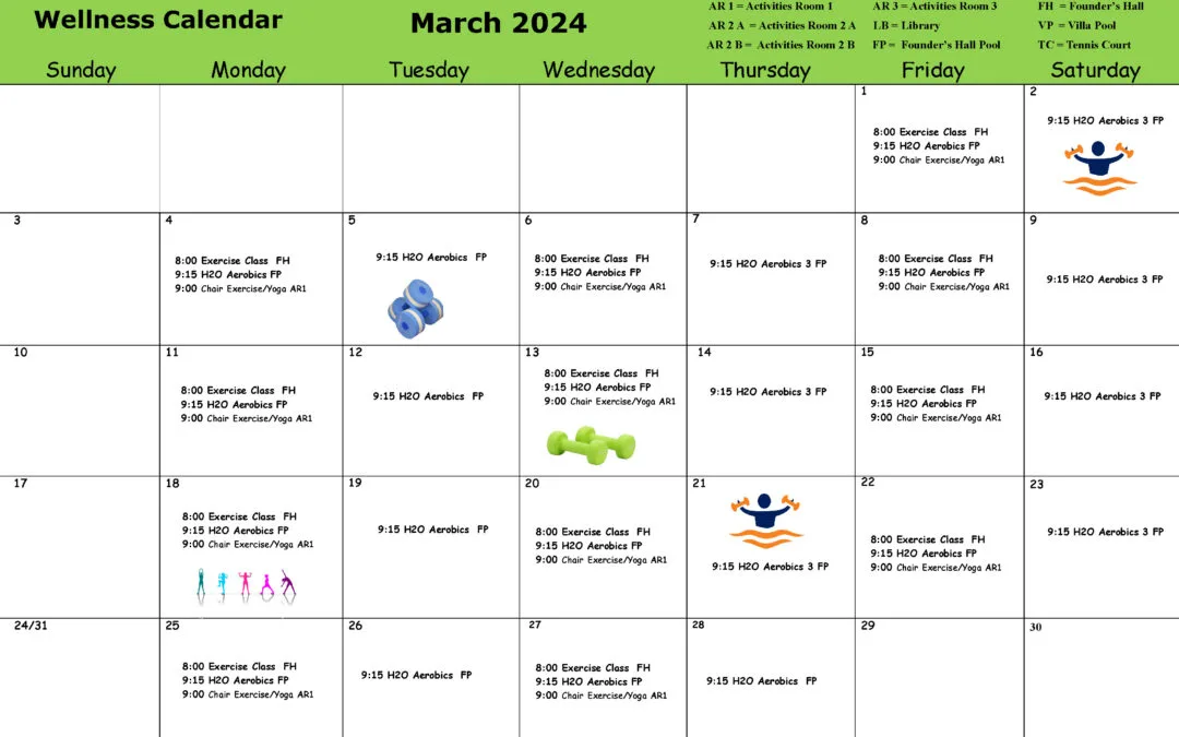 Wellness Calendar March 2024