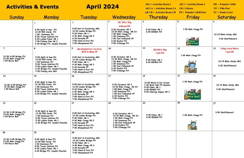 Activities and Events April 2024