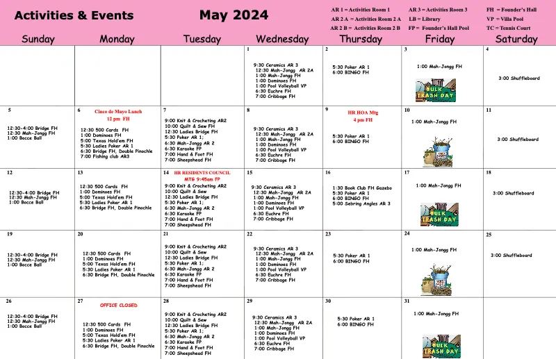 Activities and Events May 2024