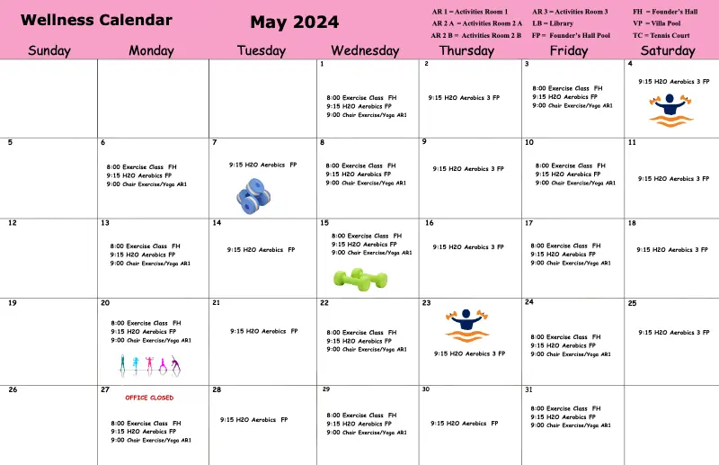 Wellness Calendar May 2024