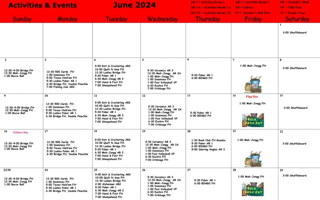 Activities and Events June 2024