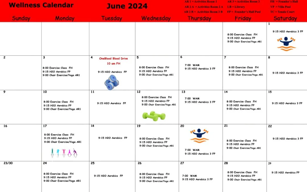 Wellness Calendar June 2024