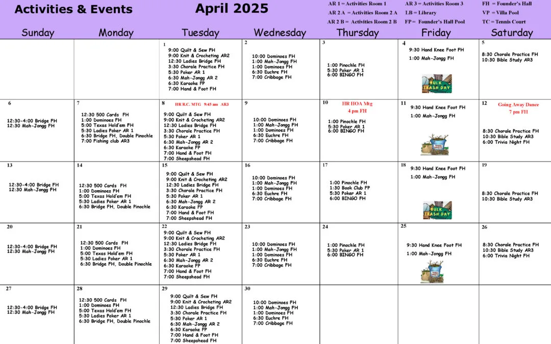 Activities and Events April 2025