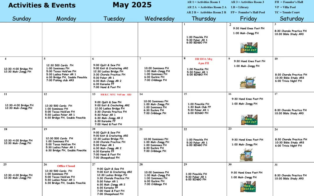 Activities and Events May 2025