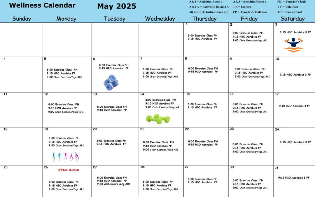 Wellness Calendar May 2025