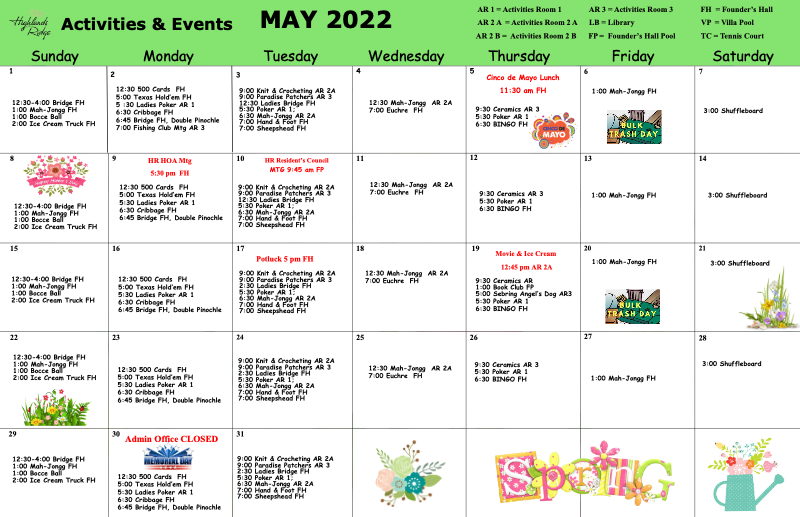 Activities and Events May 2022
