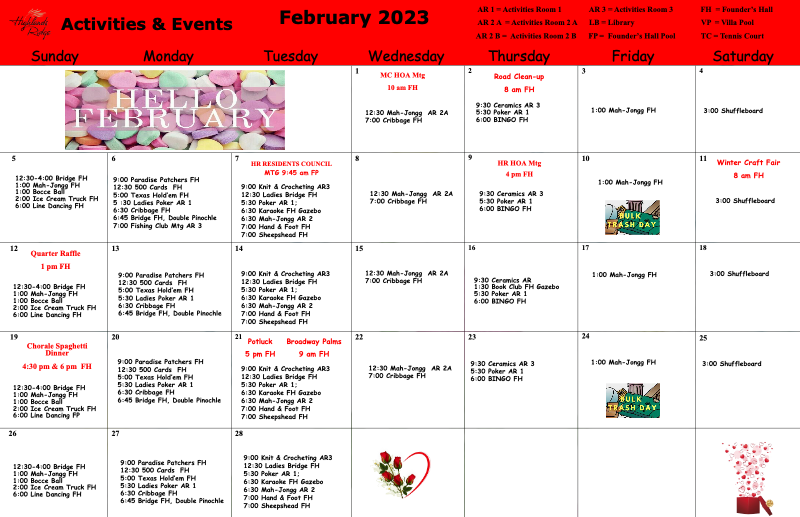 Activities and Events February 2023