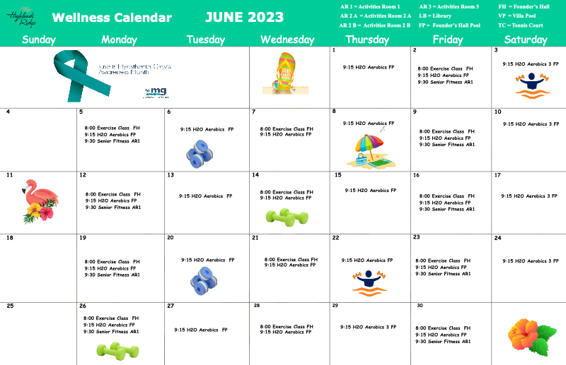 Wellness Calendar June 2023